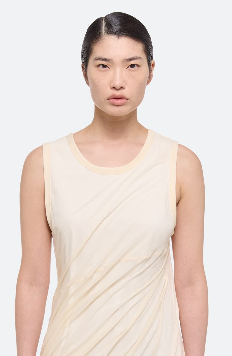 Helmut Lang Bubble Hem Cotton Dress, Alternate, color, Vanilla