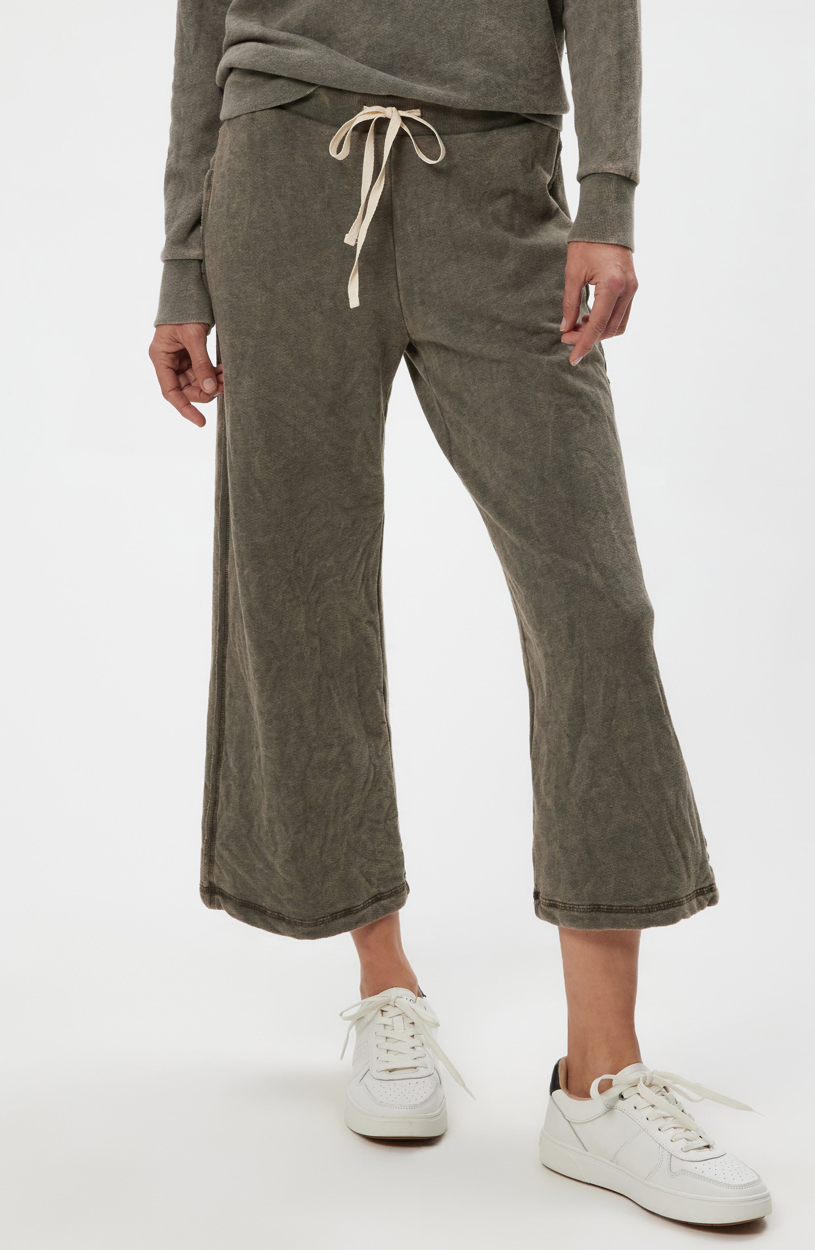 Jaden Mineral Wash Crop Drawstring Pants
