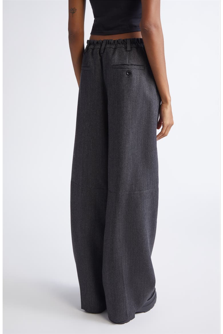 Tailored Wool Flannel Wide Leg Pants, Alternate, color, BLACK/ CHARCOAL