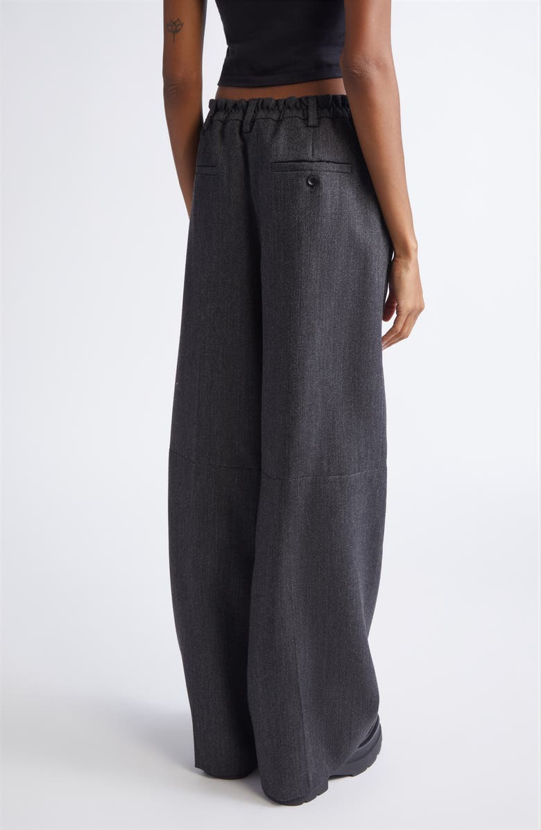 Alexander Wang Tailored Wool Flannel Wide Leg Pants, Alternate, color, Black/ Charcoal