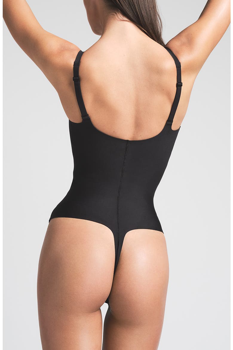 Body Core Sculpt Plunge Bodysuit, Alternate, color, ONYX