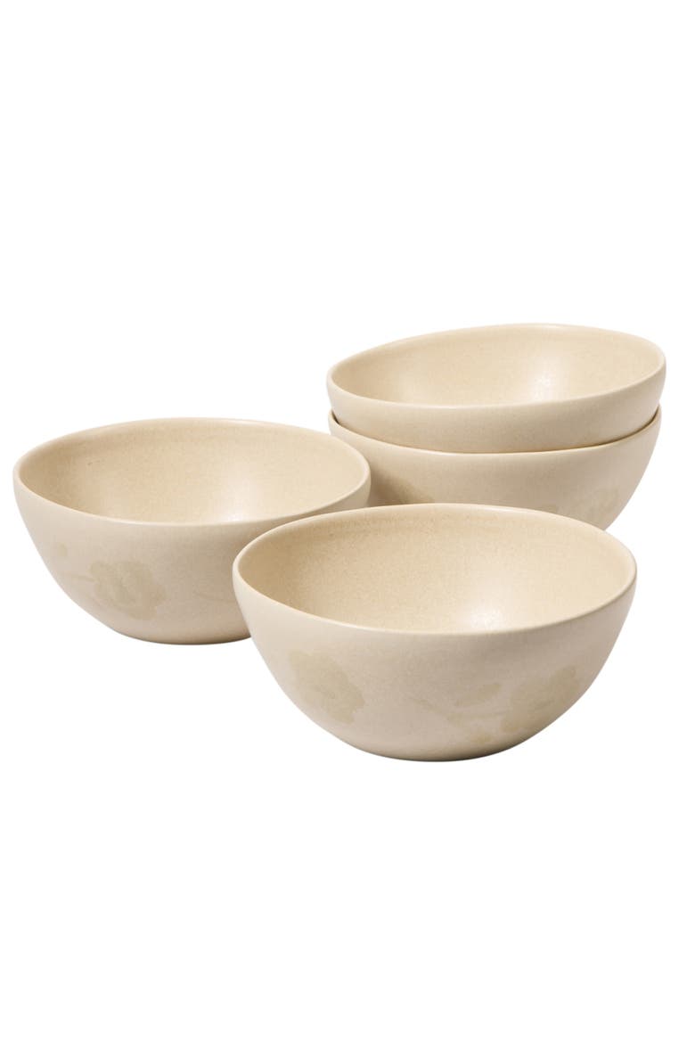 Porto Petals 6.4 Inch Cereal Bowls Set of 4, Alternate, color, Lilly Cream
