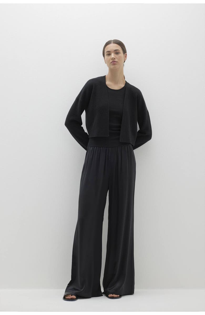 NAKED CASHMERE Madeline Cropped Cardigan, Main, color, Black