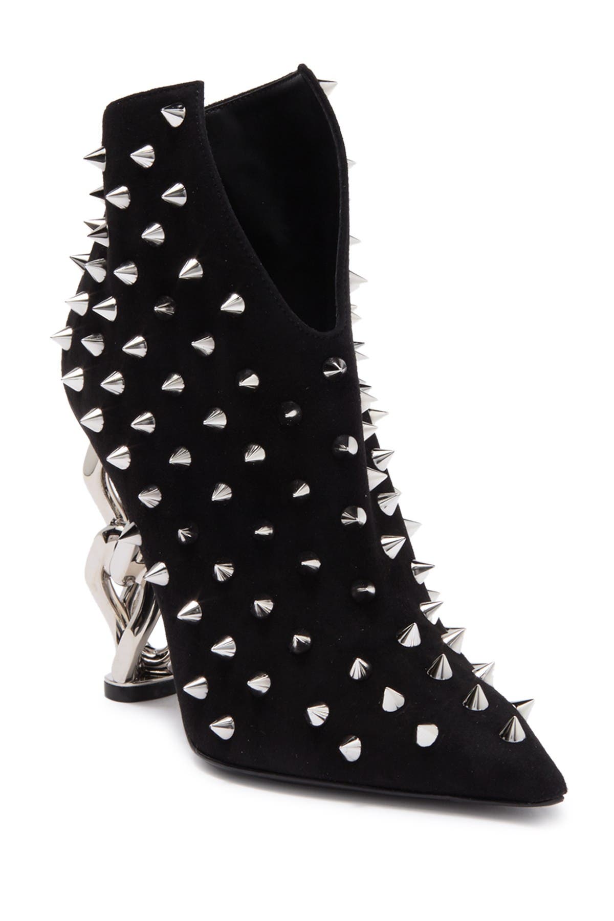 Balmain Studded Sculpted Heel Bootie, Main, color, 