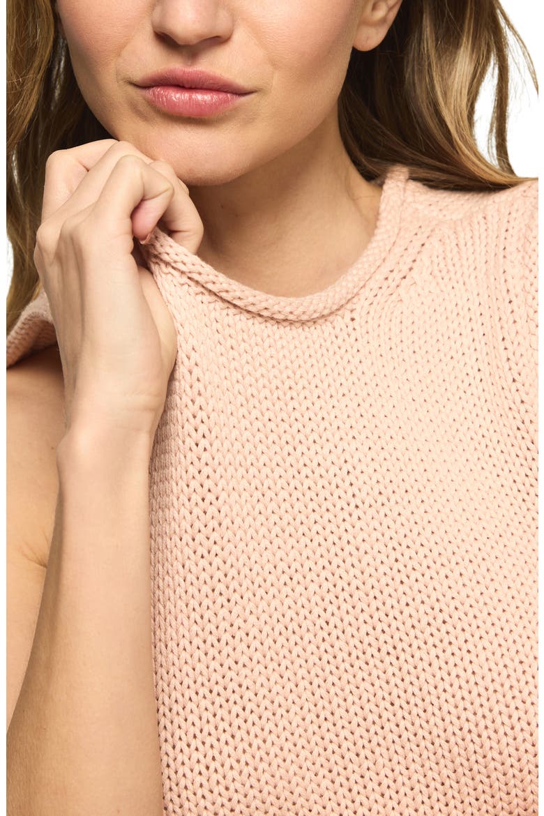 Roll Neck Cotton Sweater Tank, Alternate, color, ROSE SMOKE