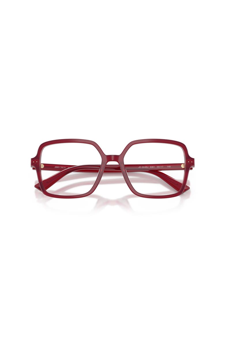 53mm Square optical glasses, Alternate, color, Red