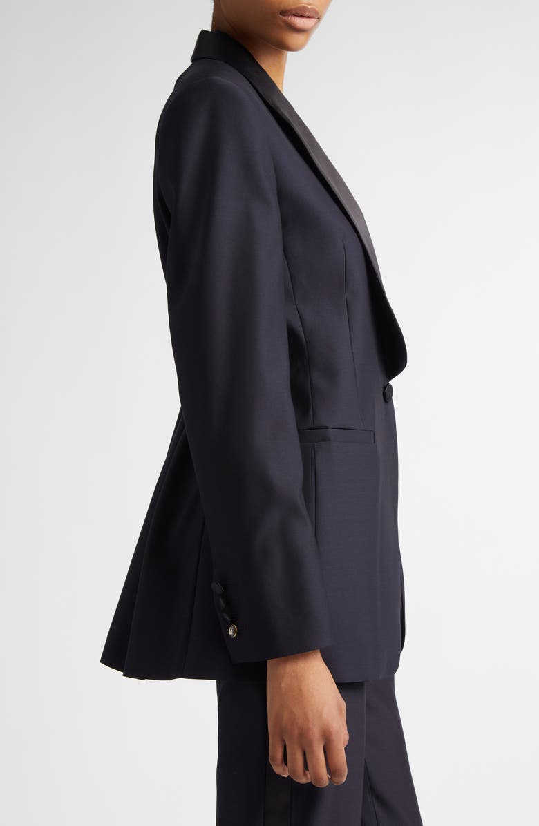 Max Mara Adina Shawl Lapel Wool & Silk Blazer, Alternate, color, 