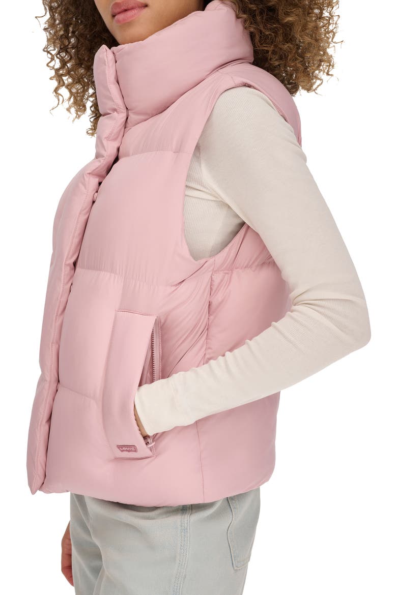 Quilted Puffer Vest, Alternate, color, PALE MAUVE