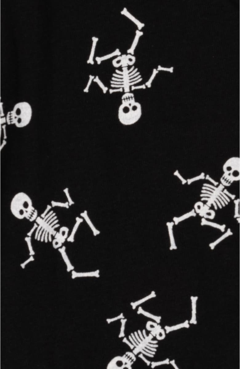 Leveret Kids Two-Piece Cotton Halloween Matching Family Pajamas, Fun Prints, Alternate, color, Black Skeleton