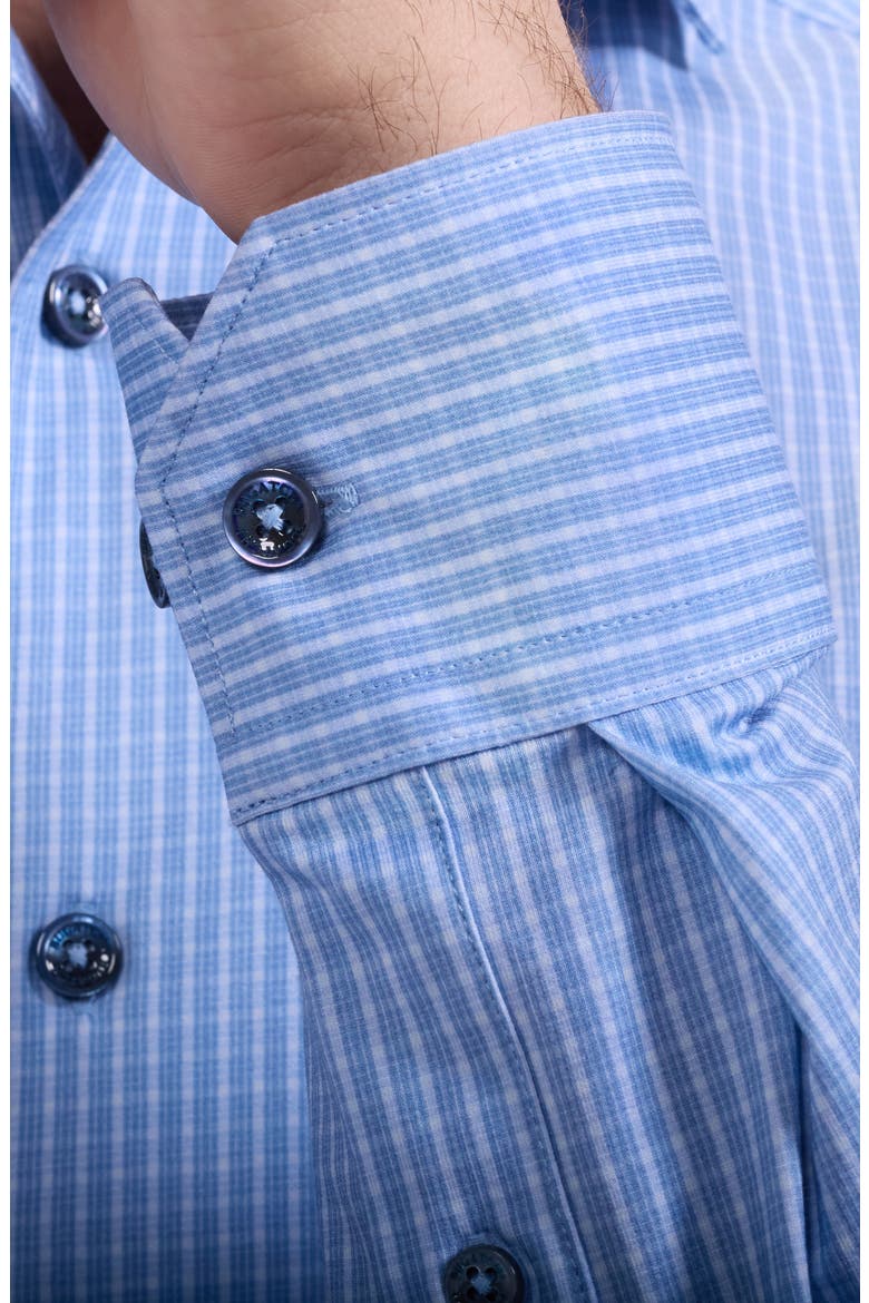 Devon OoohCotton® Plaid Button-Up Shirt, Alternate, color, AIR BLUE