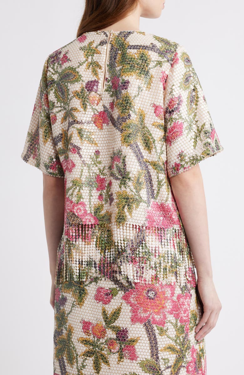 KOBI HALPERIN 'Lilly' Split Neck Silk Blouse, Alternate, color, Ivory Multi