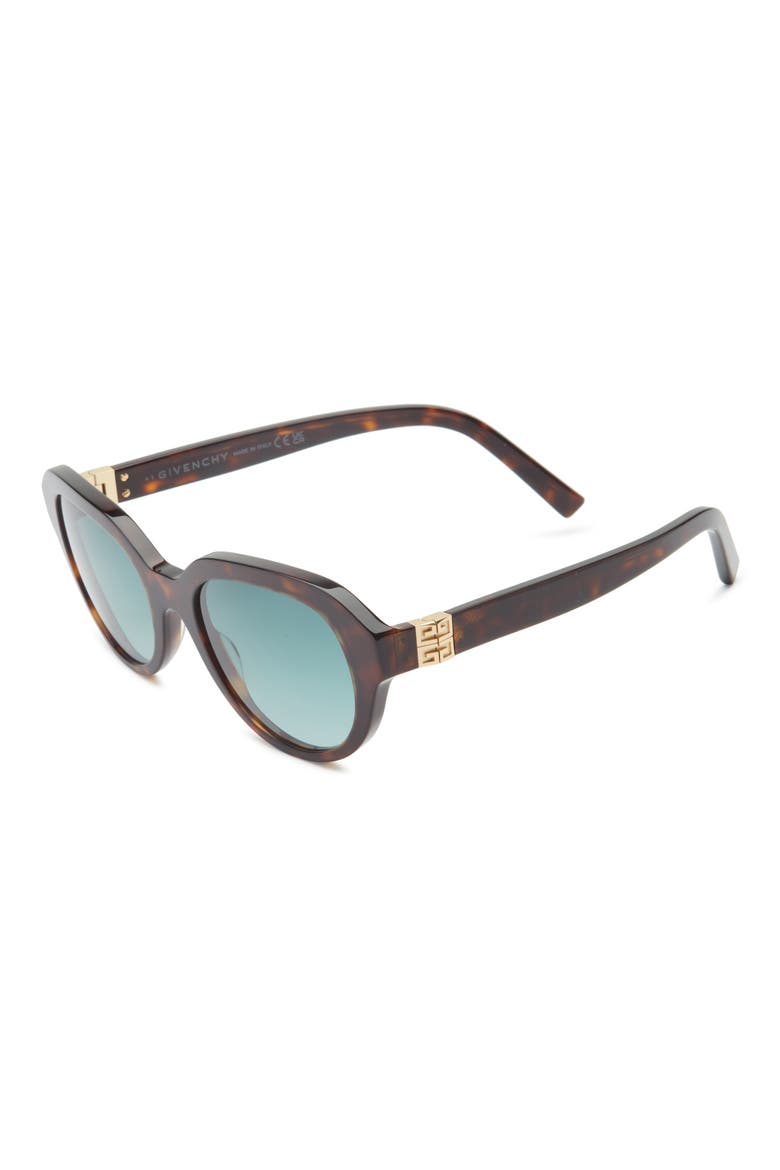 4G Gradient Round Sunglasses, Alternate, color, DARK HAVANA / GRADIENT GREEN