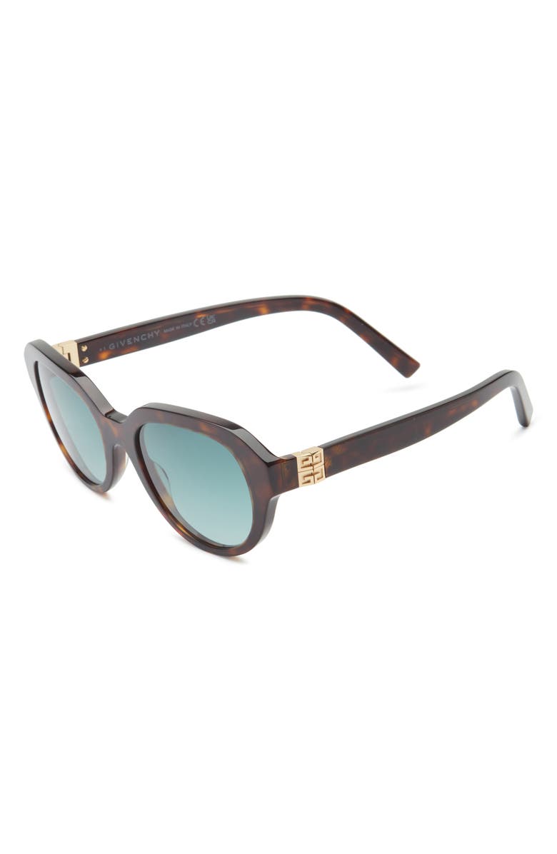 Givenchy 4G Gradient Round Sunglasses, Alternate, color, Dark Havana / Gradient Green