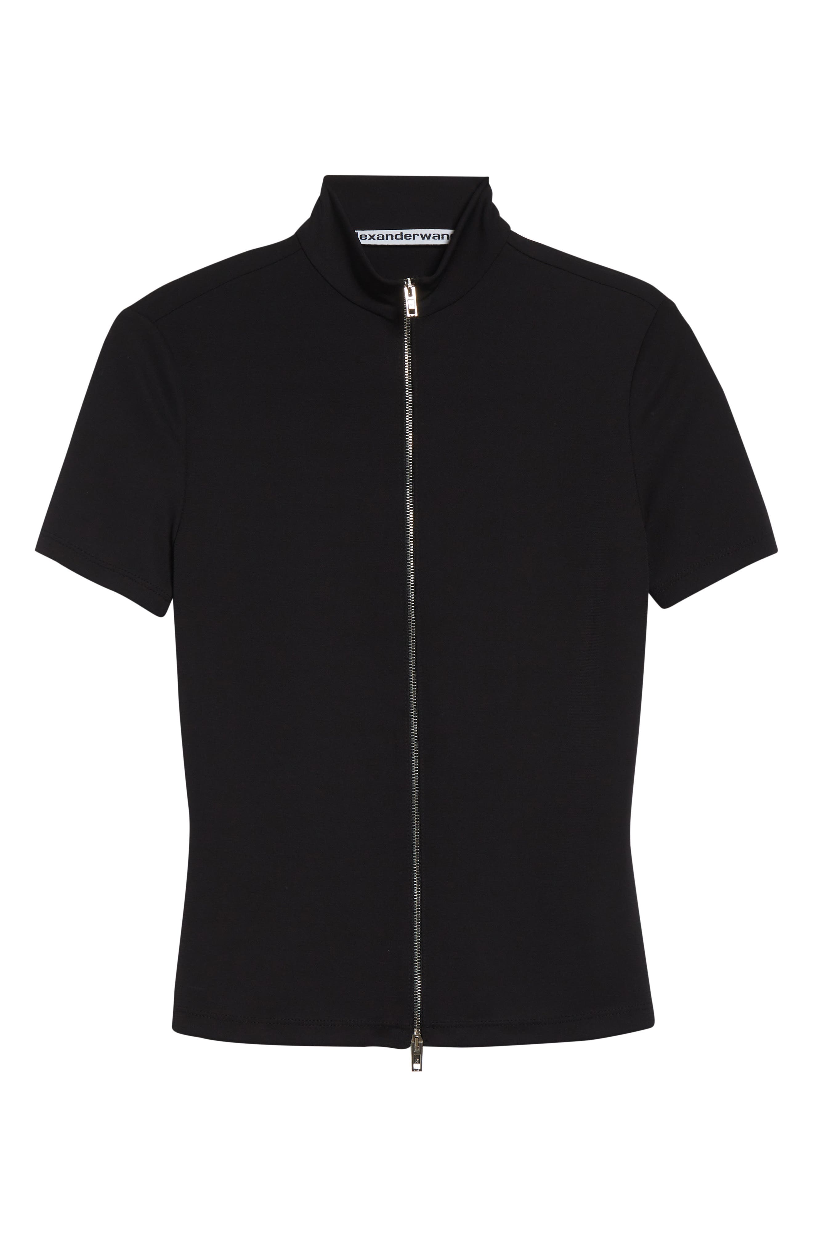 Alexander Wang Short Sleeve Zip Rashguard Top (Women) | Nordstrom