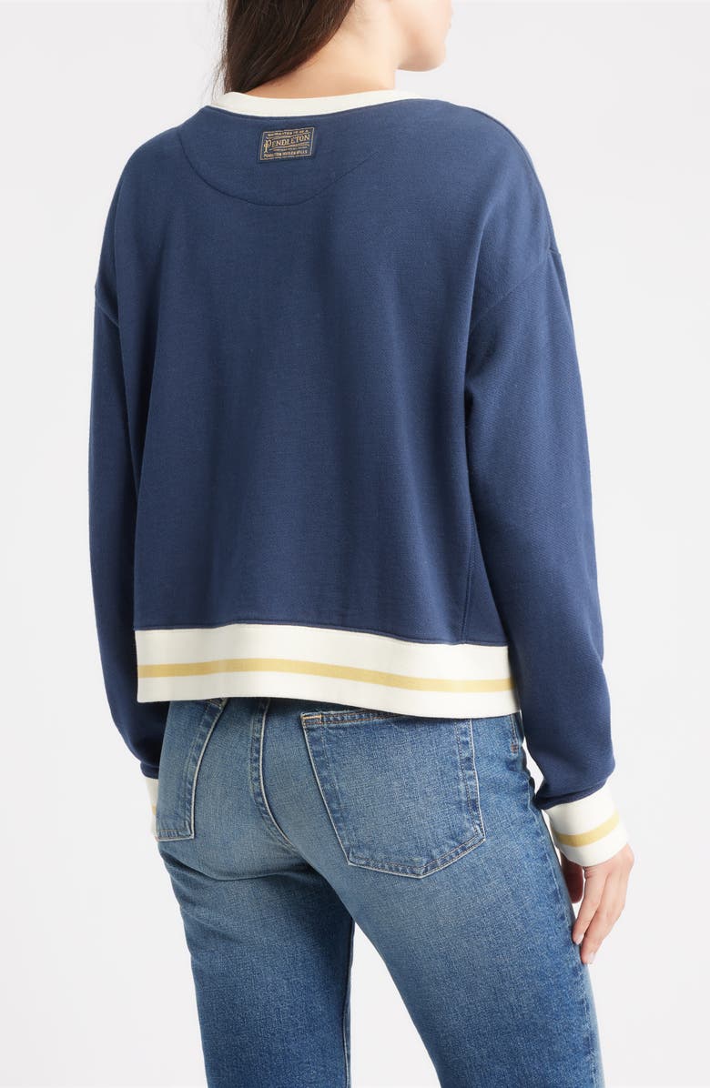 Pendleton Logo Embroidered Cotton French Terry Sweatshirt, Alternate, color, Navy