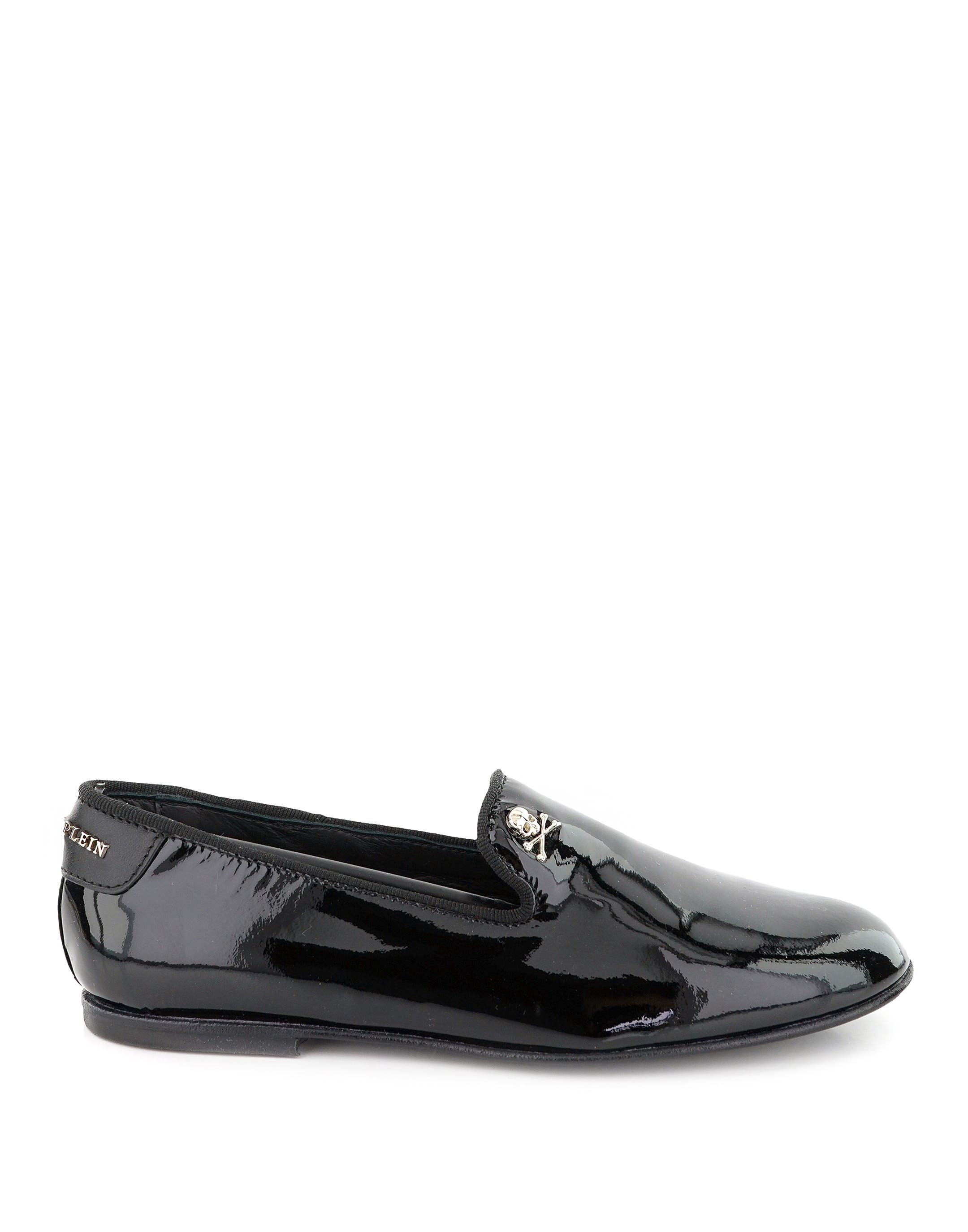Loafers Patent Skull Boy, Main, color, black