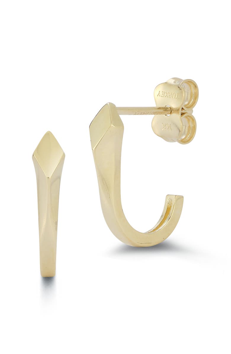 Ember Fine Jewelry Mini Half Hoop Earrings, Main, color, Gold