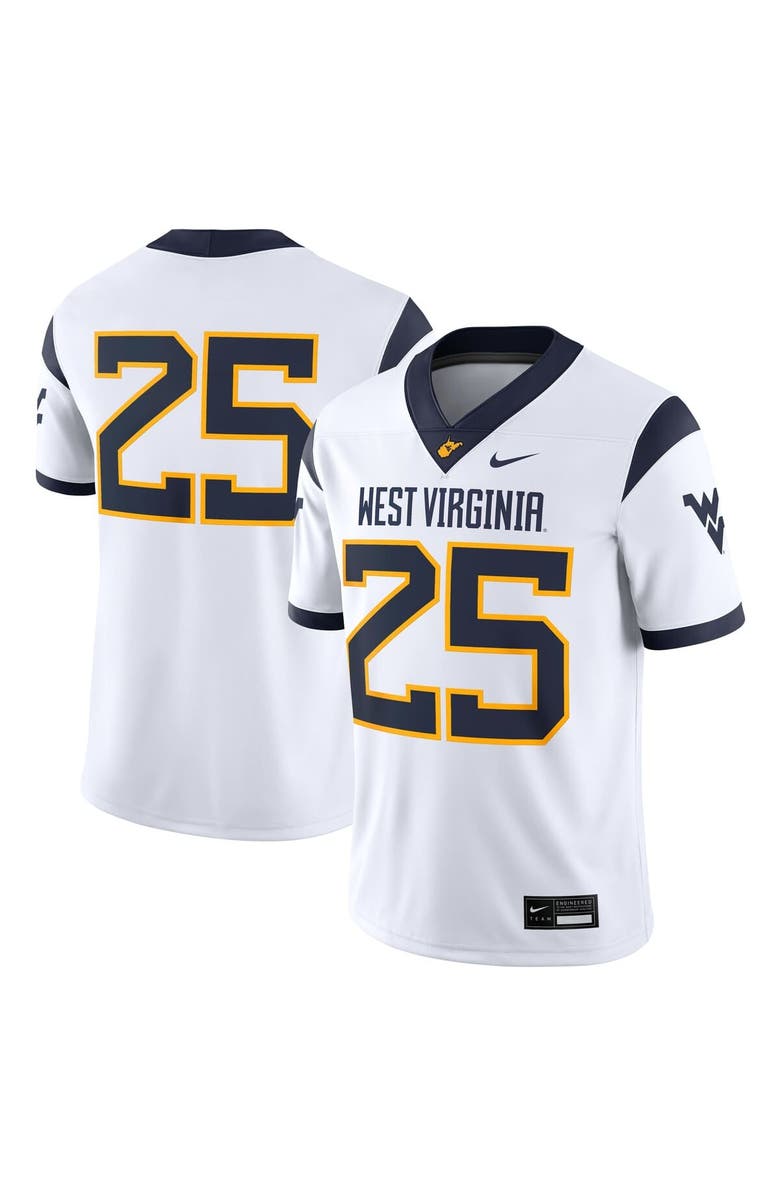 Nike Men's Nike #25 White West Virginia Mountaineers Limited Away Game Jersey, Main, color, White