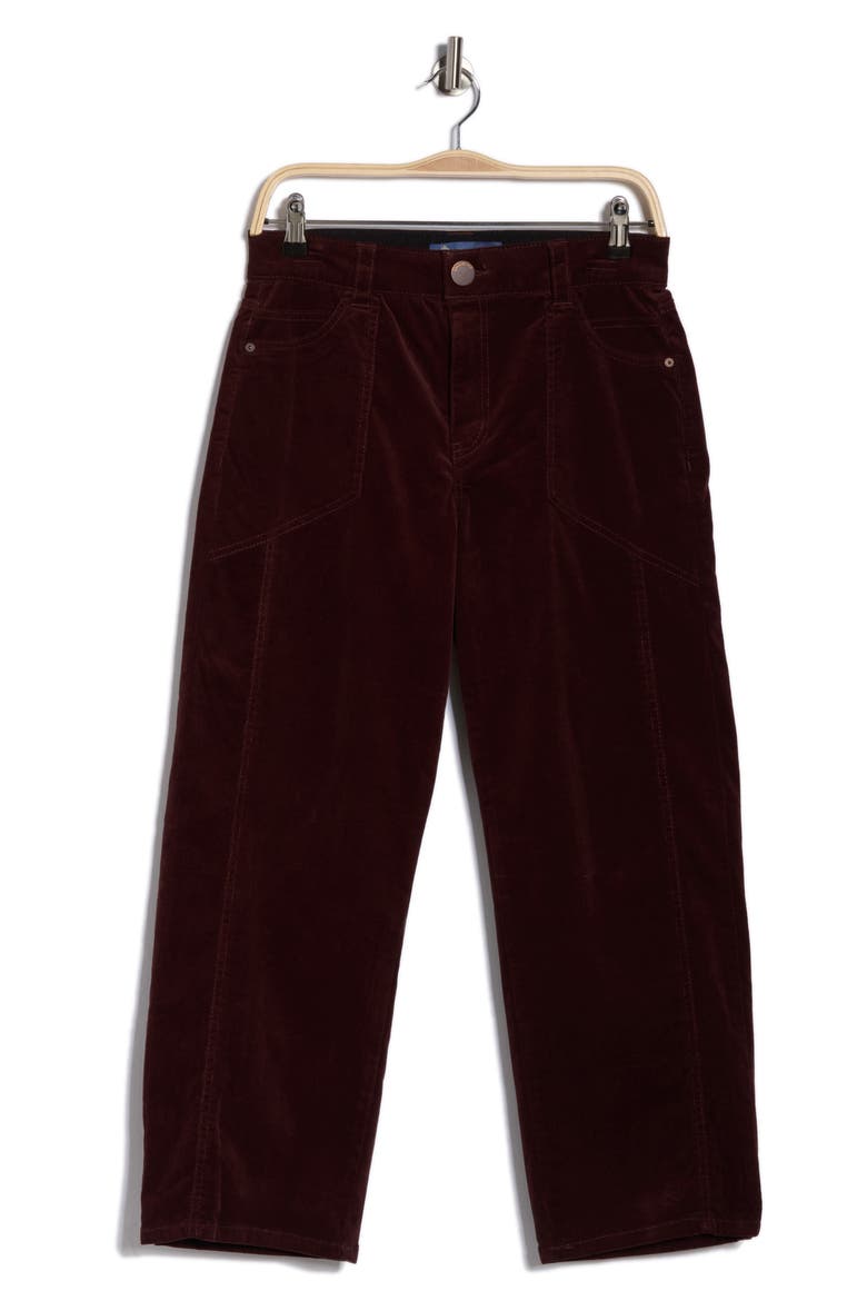 AbSolution High Waist Relaxed Straight Leg Jeans, Main, color, OXBLOOD