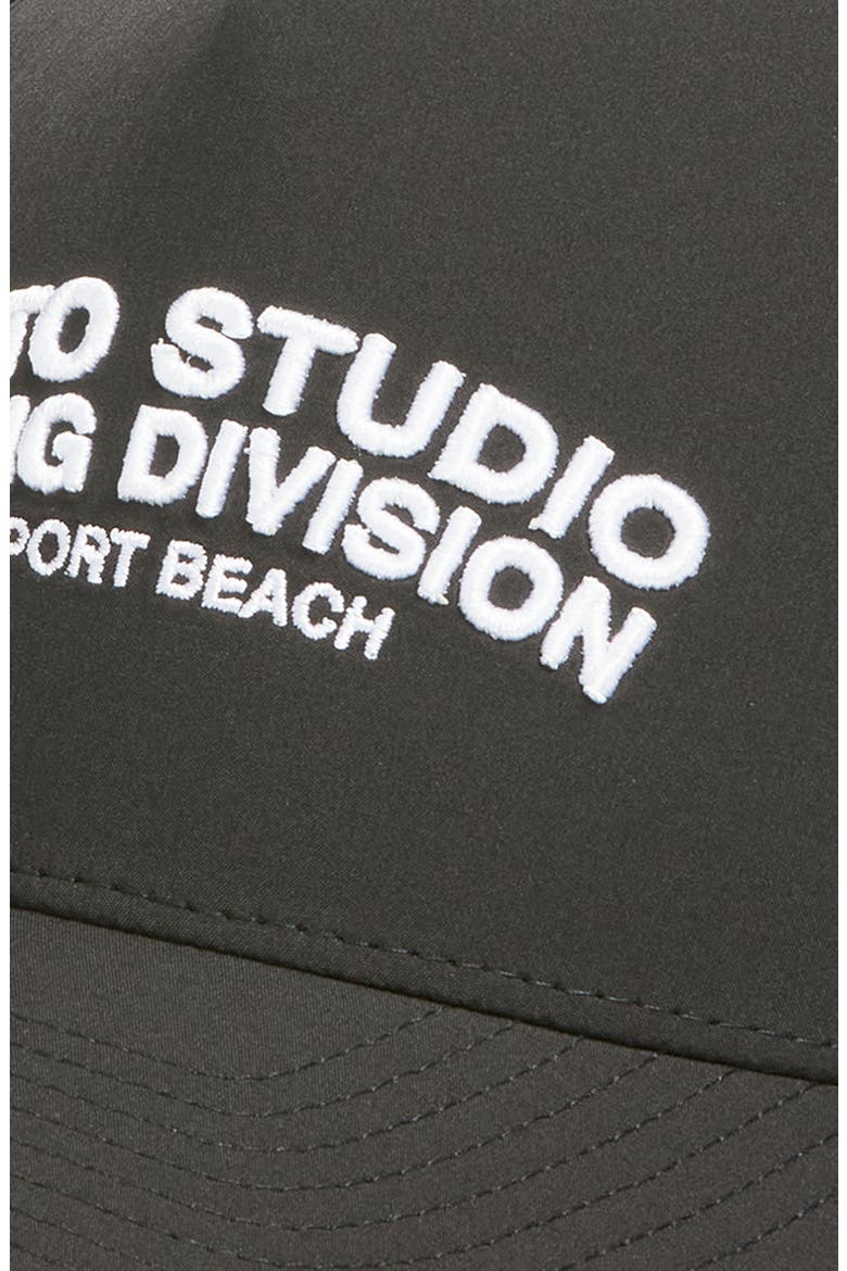 Racing Six-Panel Twill Snapback Trucker Hat, Alternate, color, BLACK