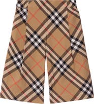 Burberry Check Trim Cotton Shorts