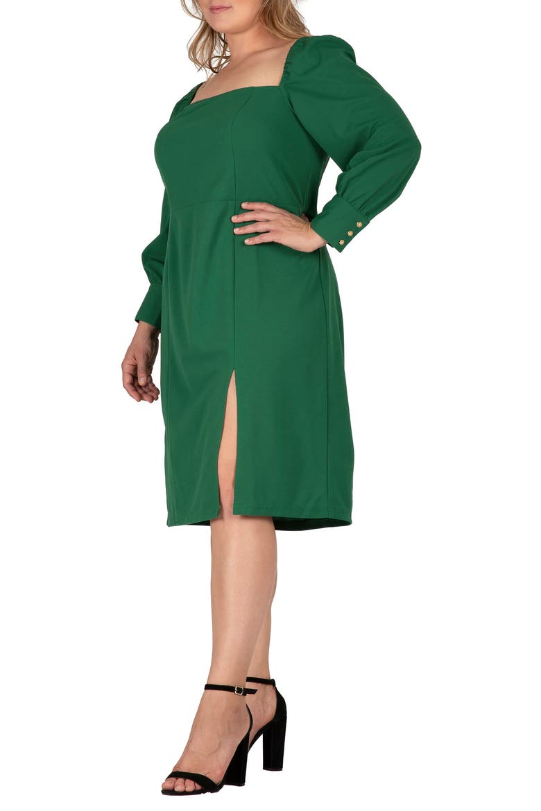 Long Sleeve Off the Shoulder Dress, Alternate, color, GREEN