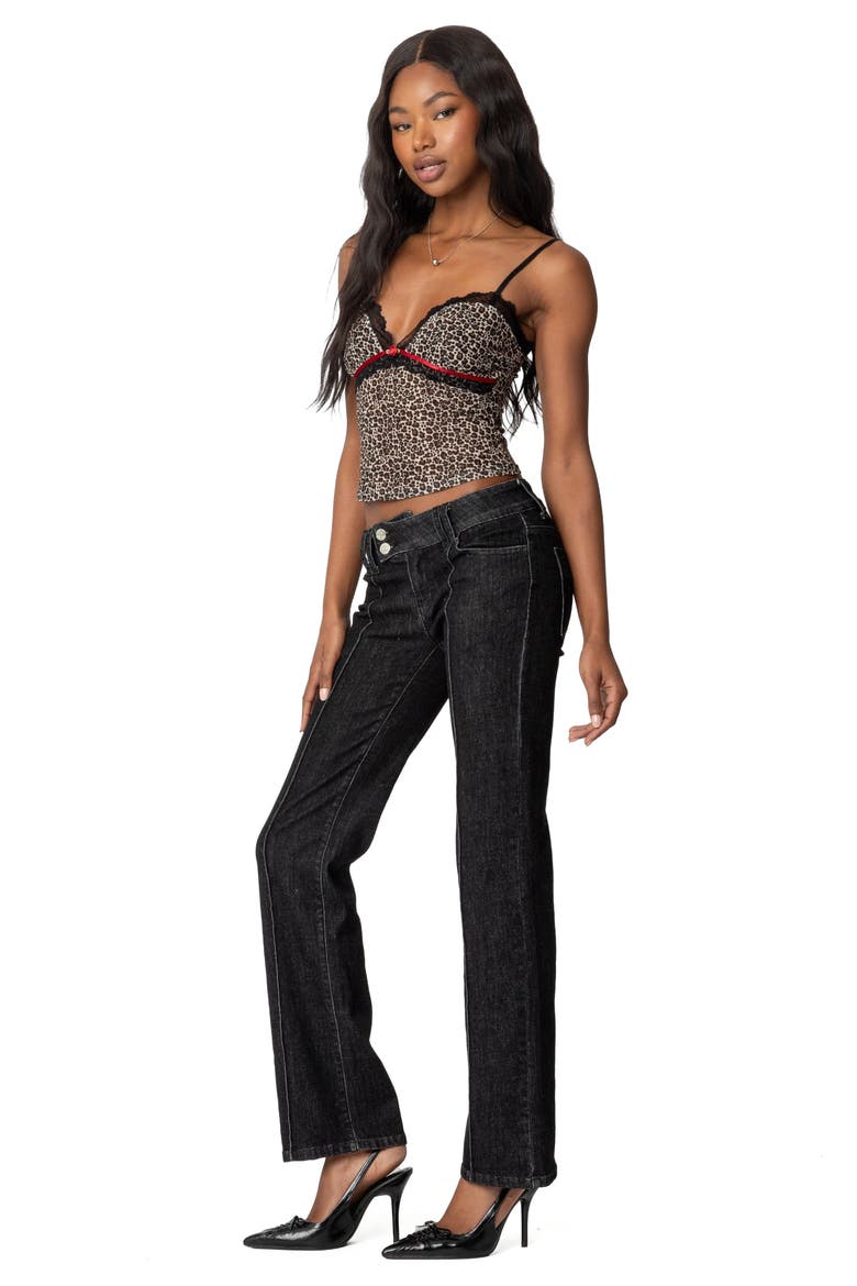 Lacey Leopard Print Mesh Camisole, Alternate, color, BLACK LEOPARD MIX
