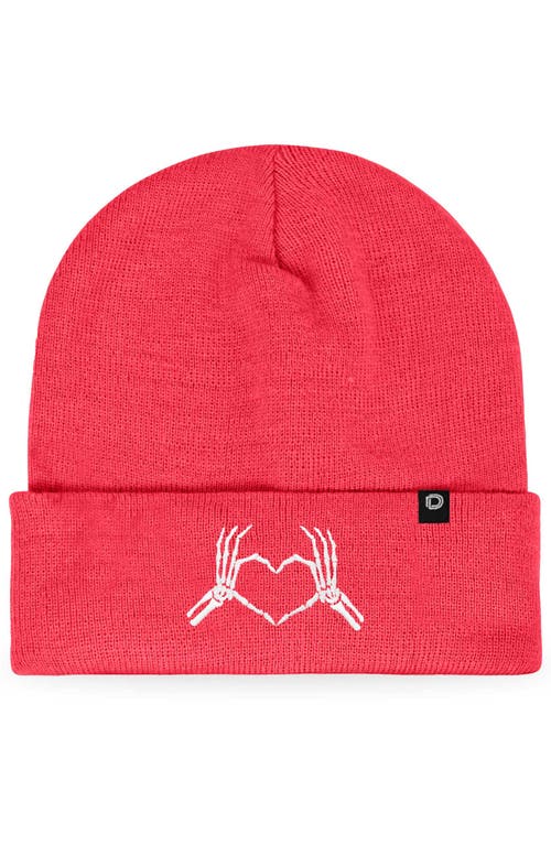 Dalix Heart Of Bones Beanie In Neon Pink