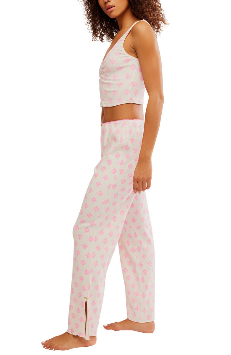 Free People Fresh in Love Pointelle Pajamas, Alternate, color, Snow Combo
