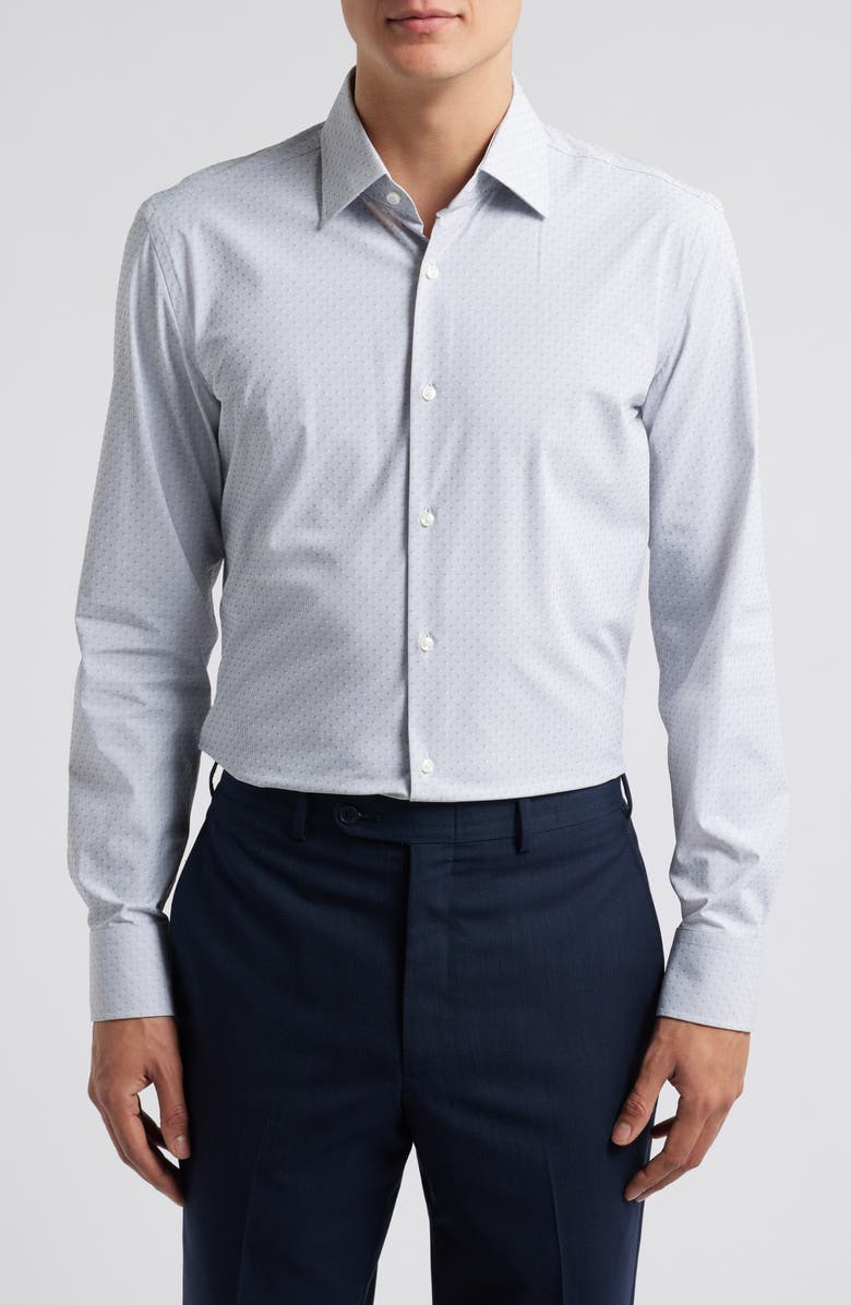 boss performance dress shirt Boss Men's Performance Roan Slim Fit Button Down Shirt - Blue - Size Large