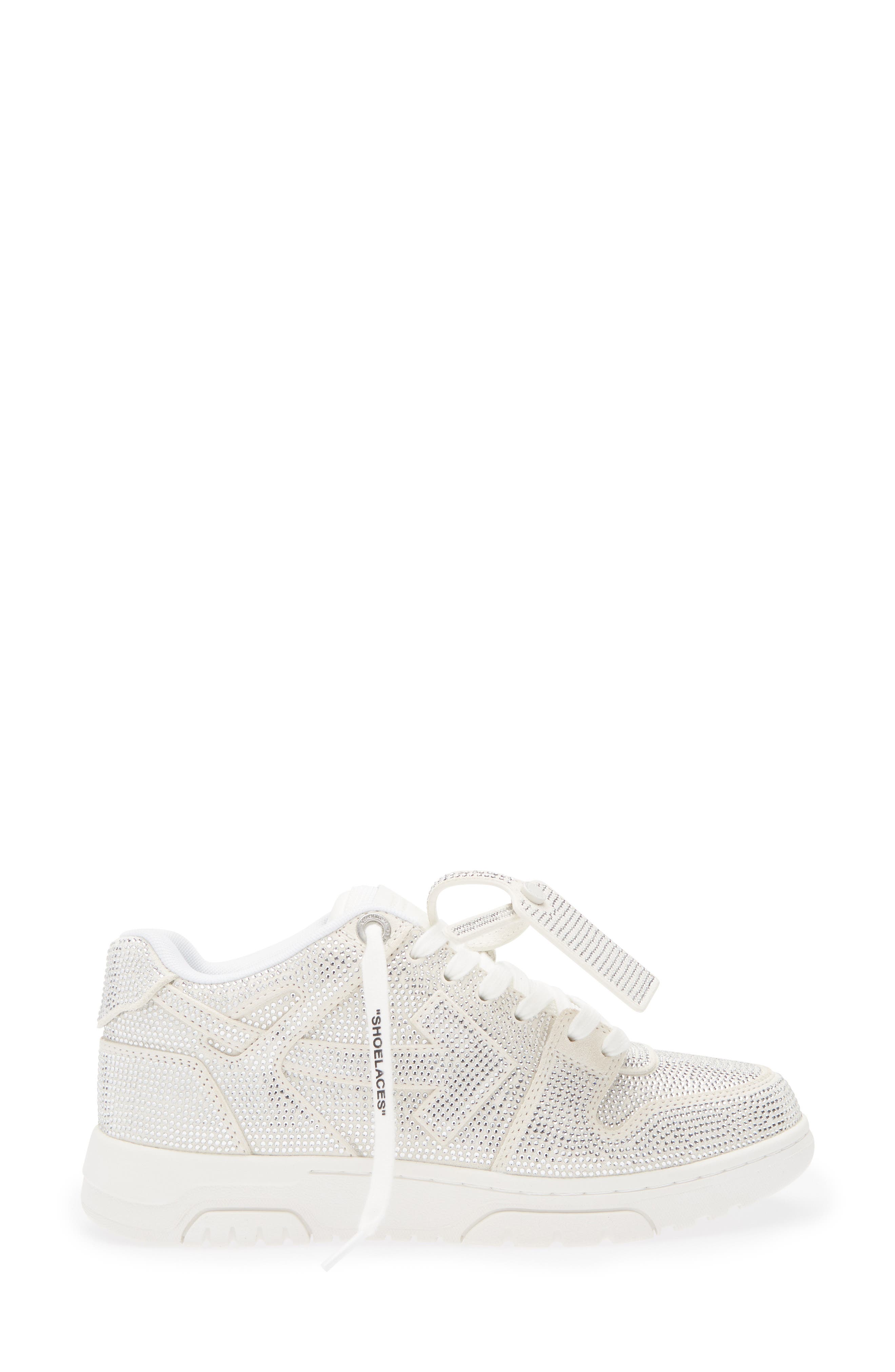 Off-White Out of Office Crystal Embellished Low Top Sneaker, Alternate, color, White - White