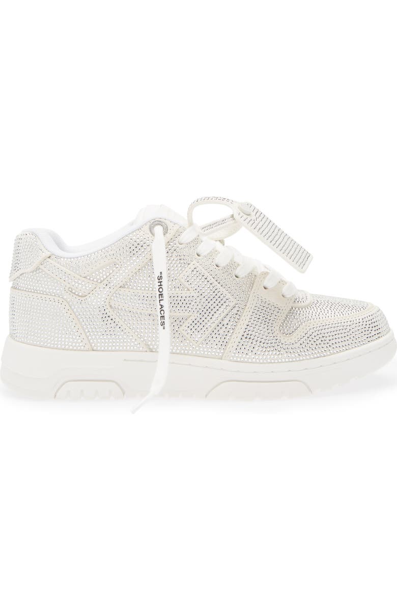 Off-White Out of Office Crystal Embellished Low Top Sneaker, Alternate, color, White - White