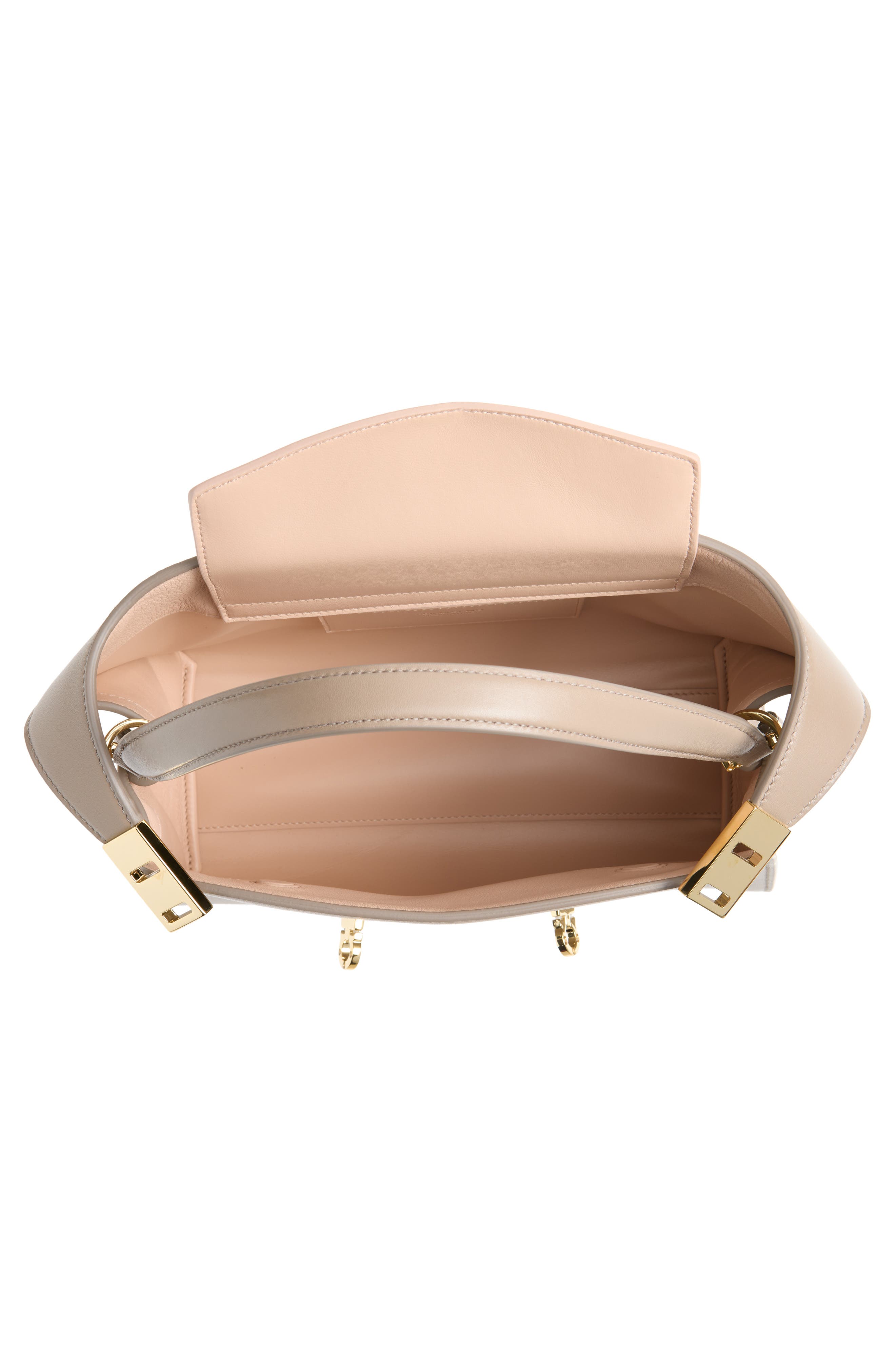 Extra Small Hug Leather Top Handle Bag, Alternate, color, WARM TAUPE DUSTY PINK