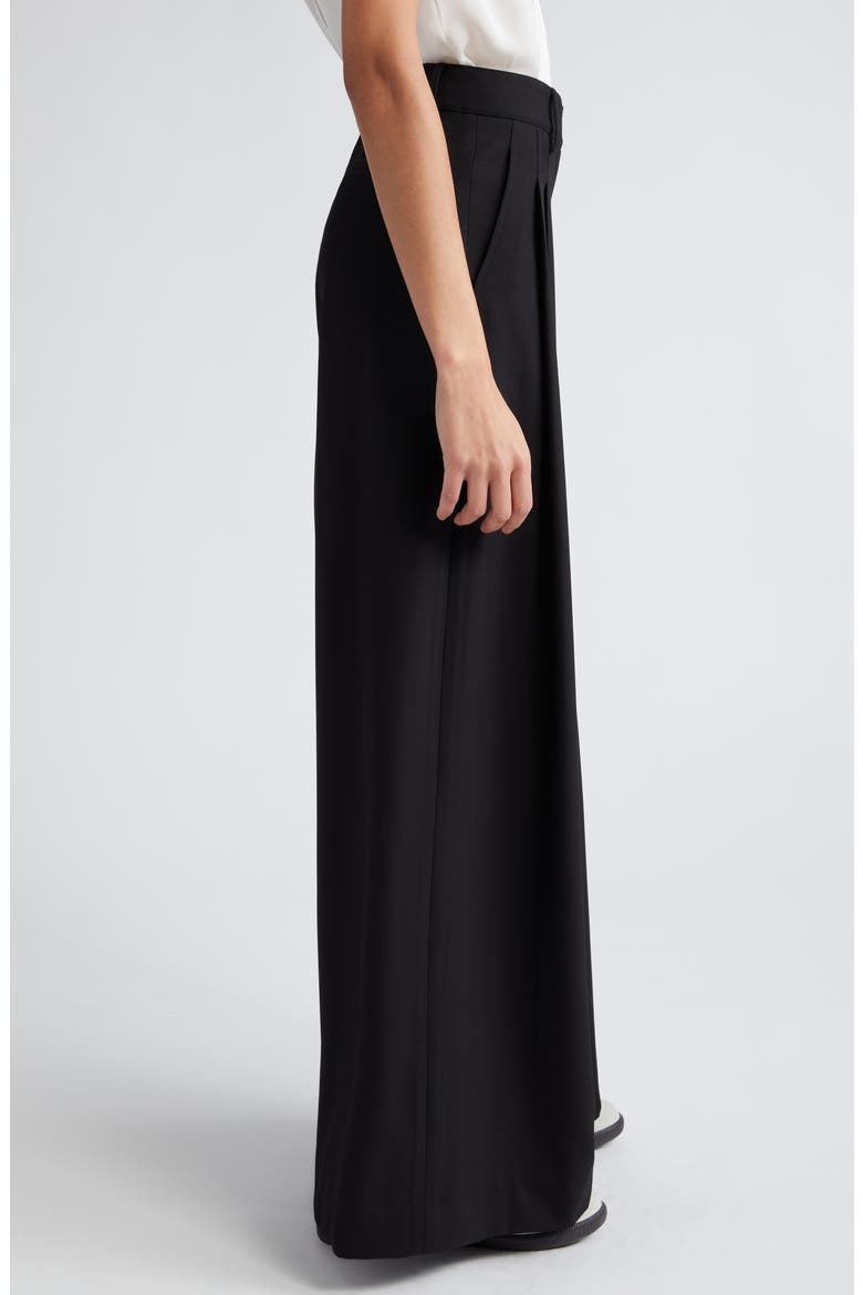 New Didi Wool Stretch Twill Wide Leg Pants, Alternate, color, BLACK