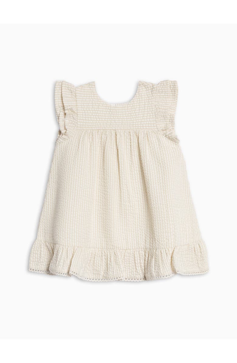 KENDI by Colored Organics Organic Lorena Seesucker Double Ruffle Sleeve Dress, Alternate, color, Dune Stripe