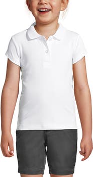 Lands' End School Uniform Girls Short Sleeve Feminine Fit Interlock Polo Shirt