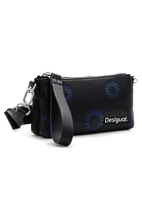 Desigual Small Sunflower Crossbody Bag In Black