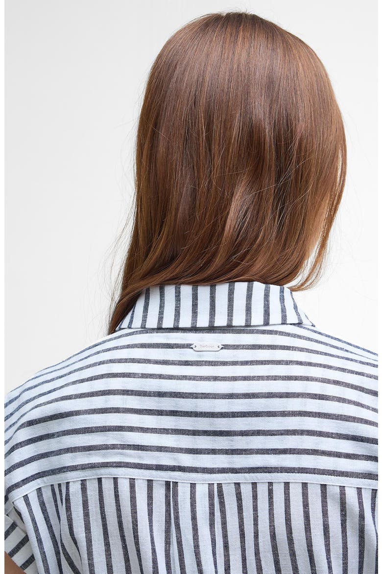 Abby Stripe Belted Cotton & Linen Shirtdress, Alternate, color, NAVY WHITE STRIPE