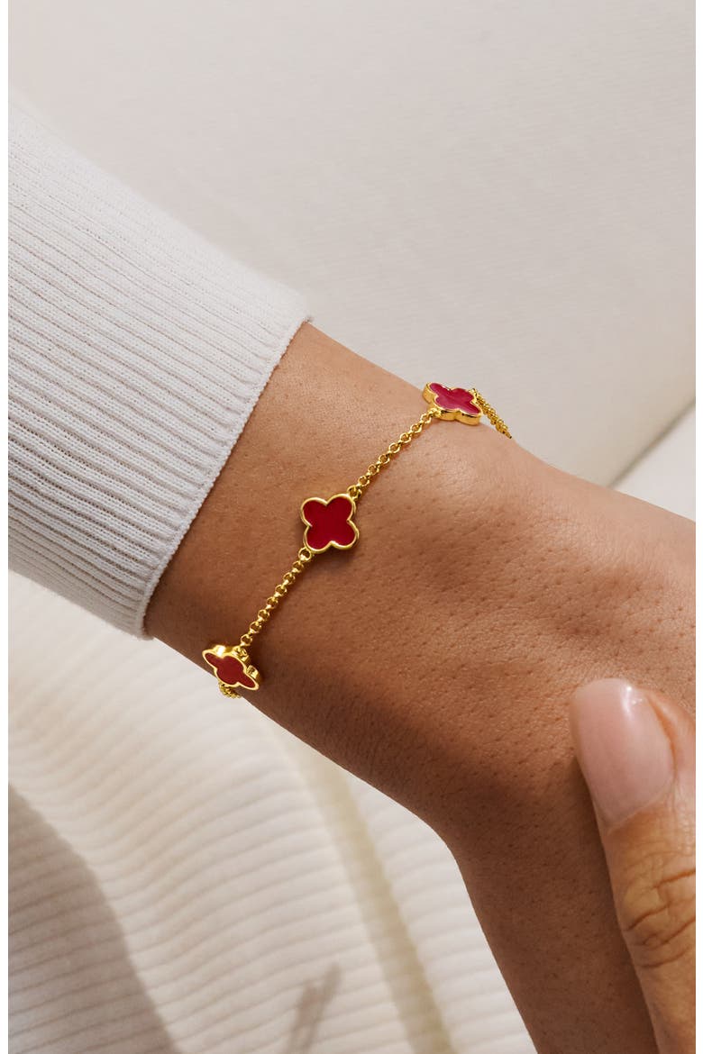 Signature Clover Collection Bracelet, Alternate, color, Gold Plated