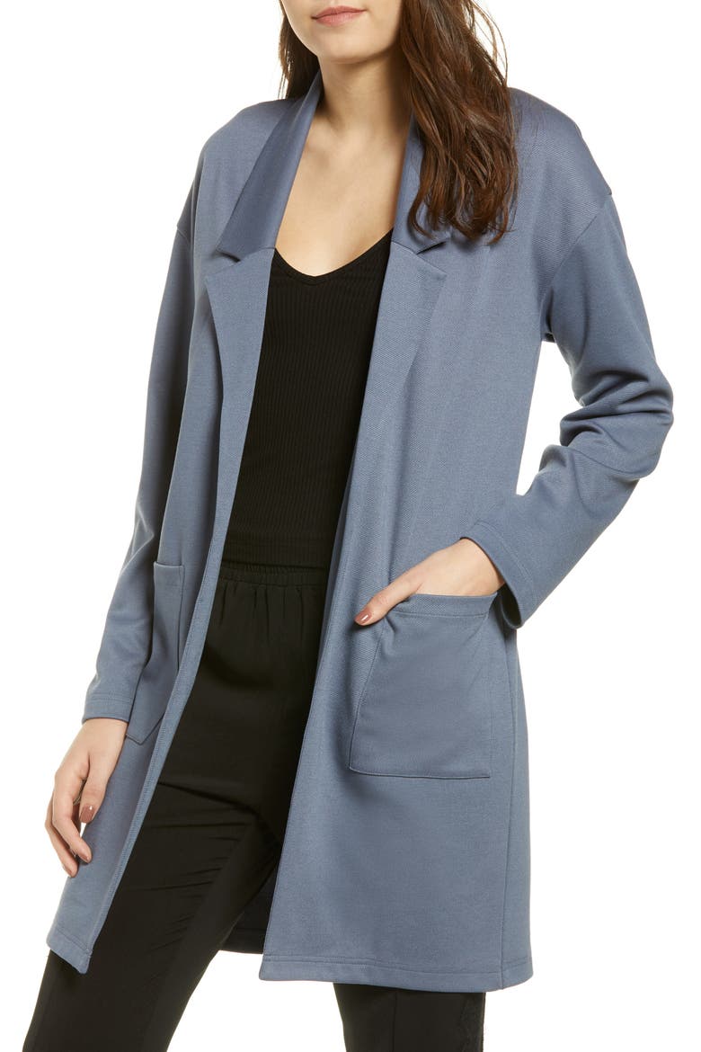 Knit Blazer, Main, color, GREY GRISAILLE