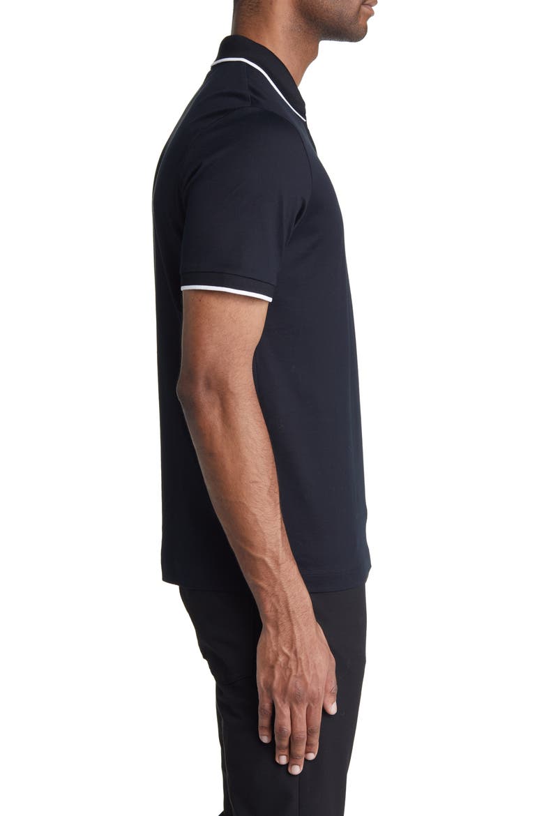 Polston Tipped Zip Polo, Alternate, color, BLACK
