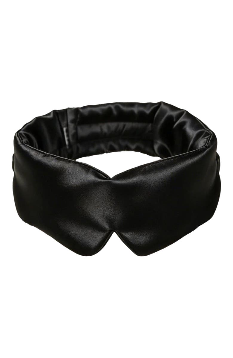 SILKSILKY Elegant One Piece Silk Sleep Eye Mask, Alternate, color, Black