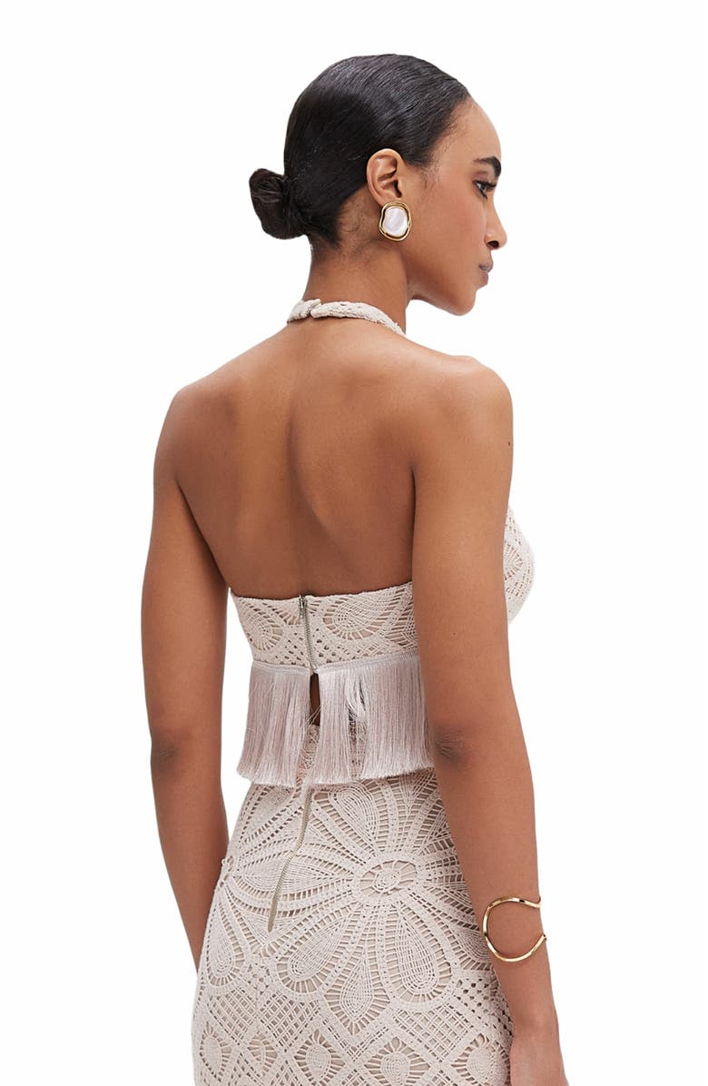 PatBO Flower Crochet Halterneck Top, Alternate, color, 