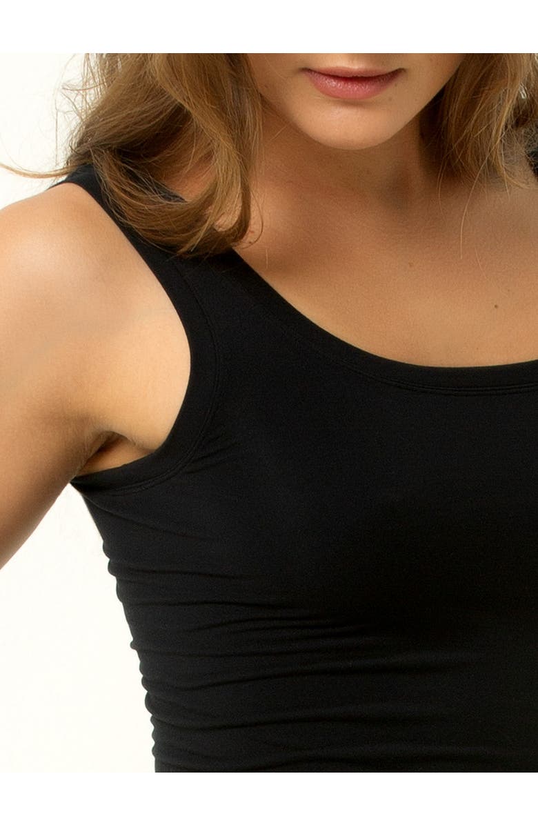 Single Stitch Seamless Modal Blend Tank, Alternate, color, Black