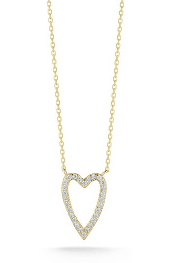 Glaze Jewelry Cubic Zirconia Heart Pendant Necklace In Gold