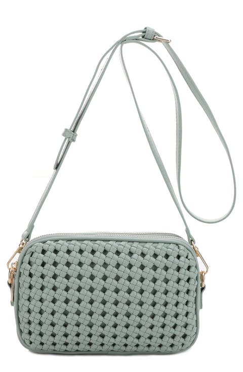 Ava Woven Vegan Leather Crossbody Bag