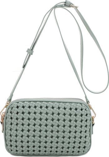 Ava Woven Vegan Leather Crossbody Bag