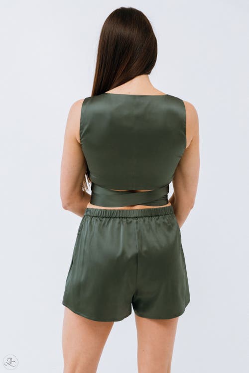 Alas Persephone Silk Shorts In Green