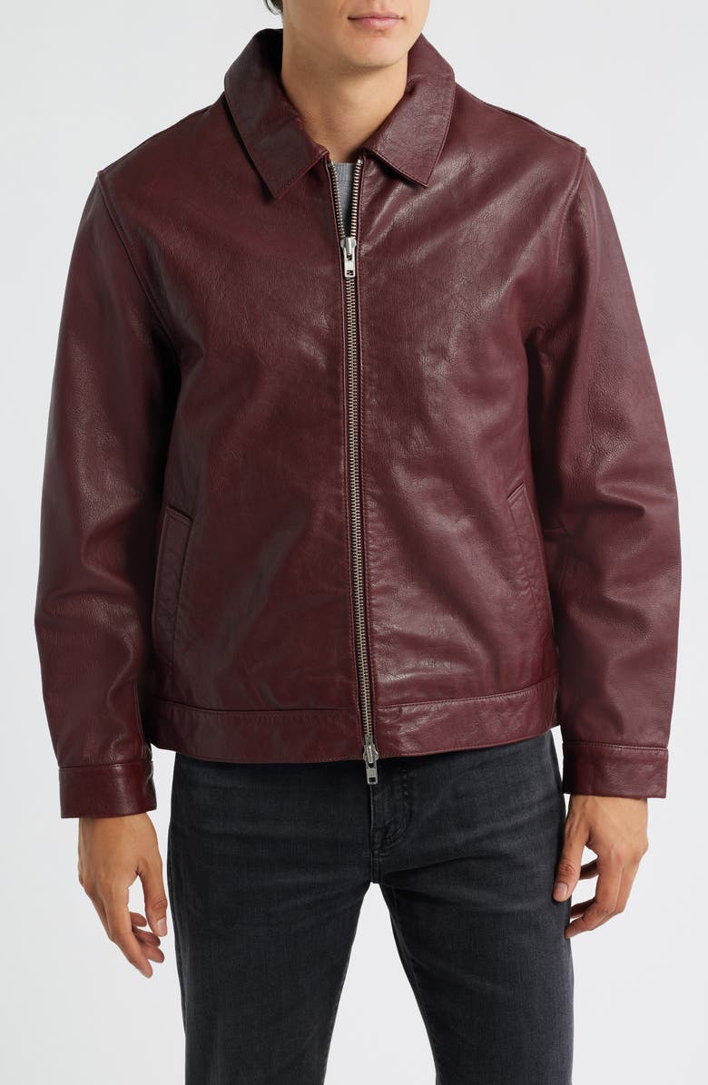 Wax London Kendal Leather Jacket, Alternate, color, Cherry