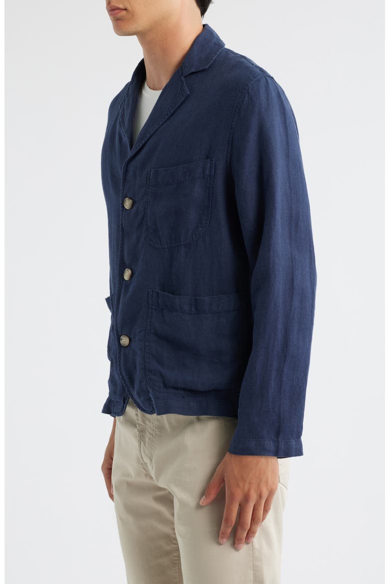 Navy Linen Three-Button Sport Coat, Alternate, color, NAVY